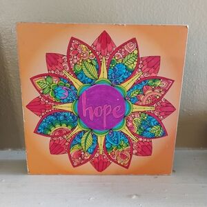 Colorful Mandala Art with 'Hope' Message